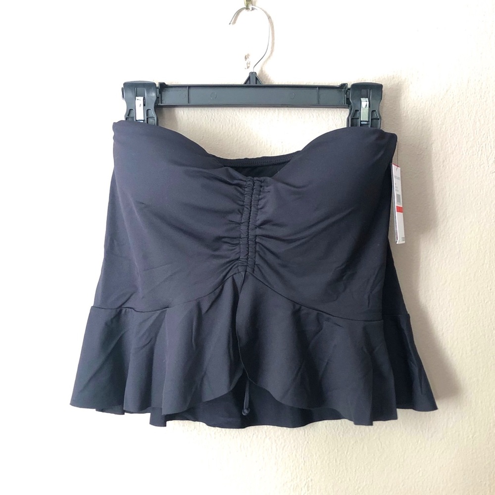 Vince Camuto strapless drawstring tankini swim top